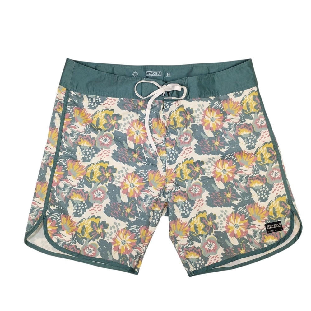 Ezekiel Shorts Mens 38 Multicolor Swim Trunks‎ Floral Drawstring Surf Tropical